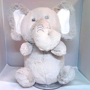 Kelly Toy Gray Sitting Elephant Rattle 11" Plush Crinkle Ears Toy Baby Gift
